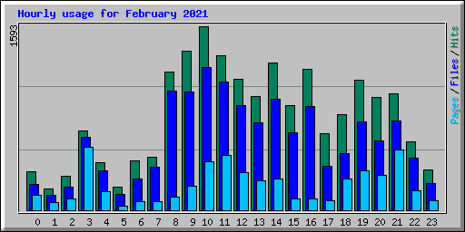 Hourly usage for February 2021