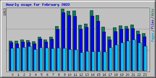 Hourly usage for February 2022